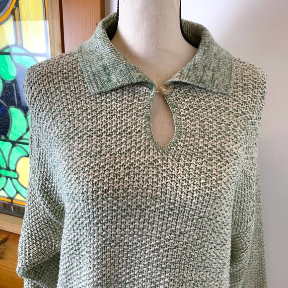 UNIQUE 1980s Vintage Avon Knitted Oversized Cottage Hipster Collared Sweater - Picture 6 of 8